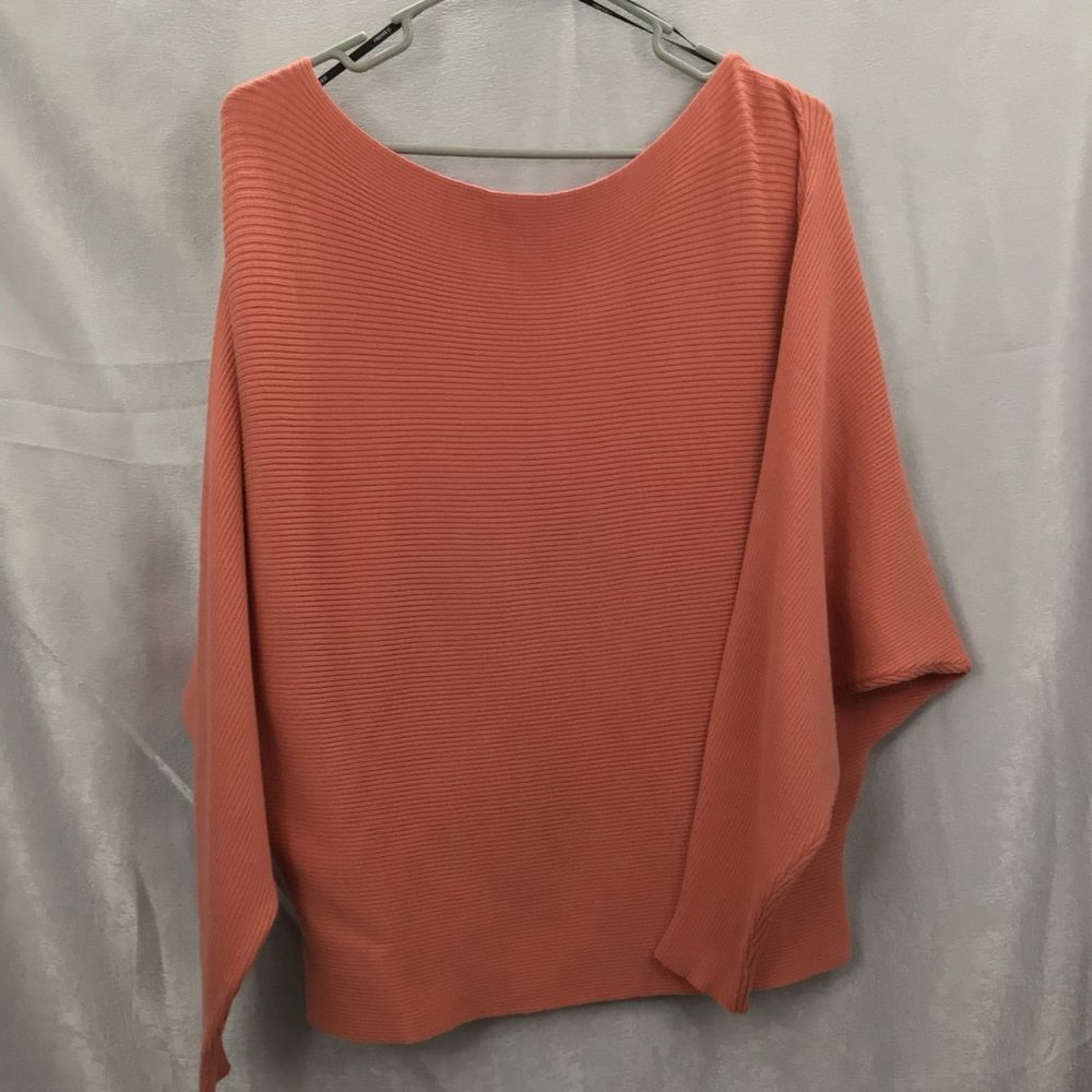 Forever 21 Women's Ribbed Cropped Oversized Sweater Peach Size Small